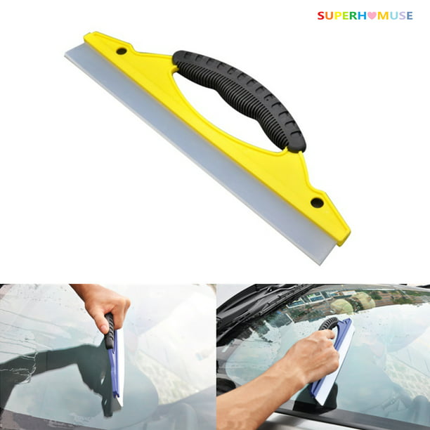 Silicone Car Window Water Wiper Scraper Blade Glass Squeegee Black+White